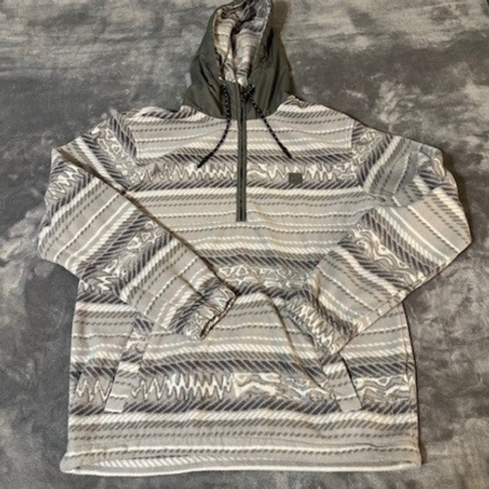 Billabong Adventure Division Recycler Fleece Hoodie Pullover Gray Womens M